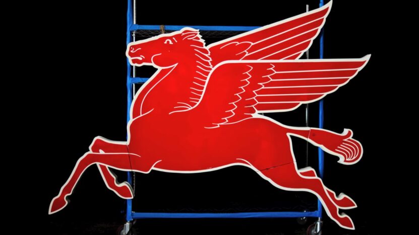Mobile Pegasus Flying Red Horse Sign
