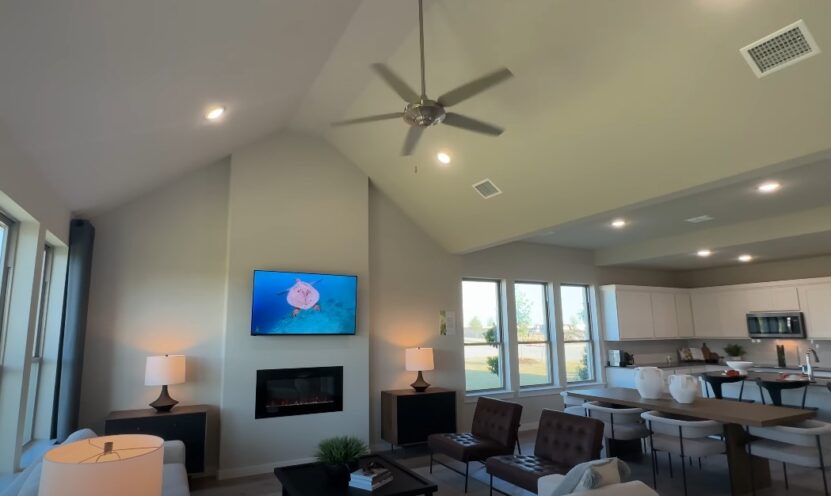 A living room in a large house in Dallas